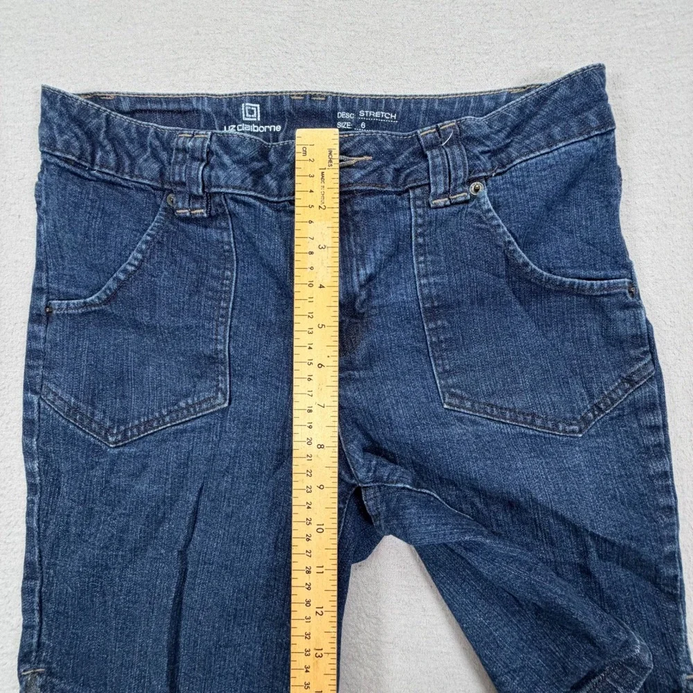 Liz‎ Claiborne Denim Shorts Womens 6 Good Dark Wash Stretch Patch Pockets Casual